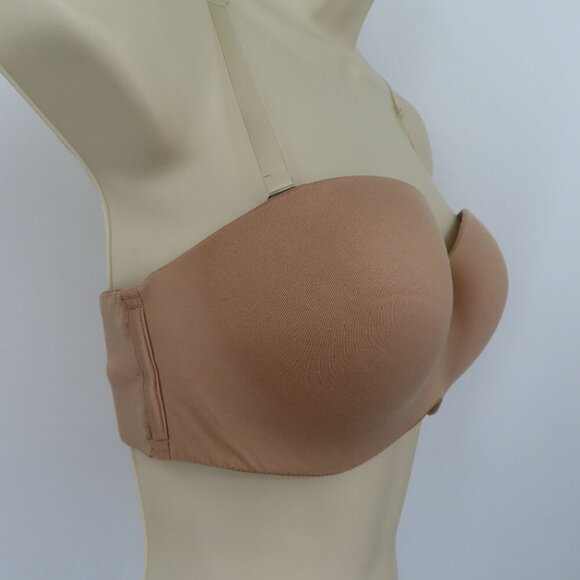 Victorias Secret 32DD Body Victoria Lined Strapless Beige Underwire Bra Women - Picture 2 of 15
